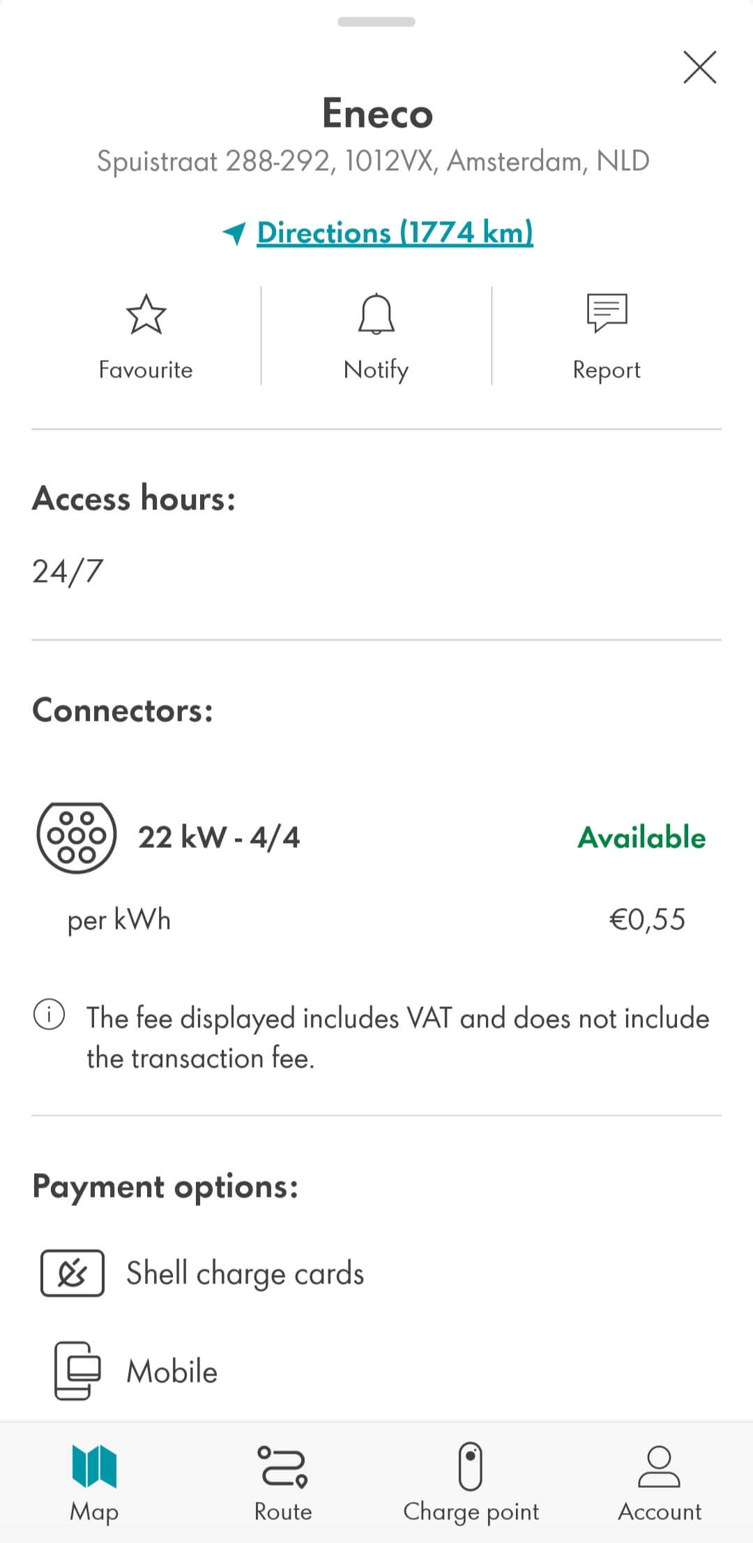 Shell recharge applicatie